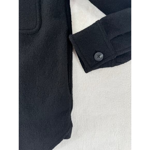 Quince Womens 100% Wool Black Shirt Jacket Shacket Small NWOT - Picture 8 of 11